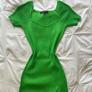 Green mini dress